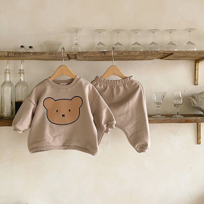 Cute Bear Sweatshirt and Pants Set