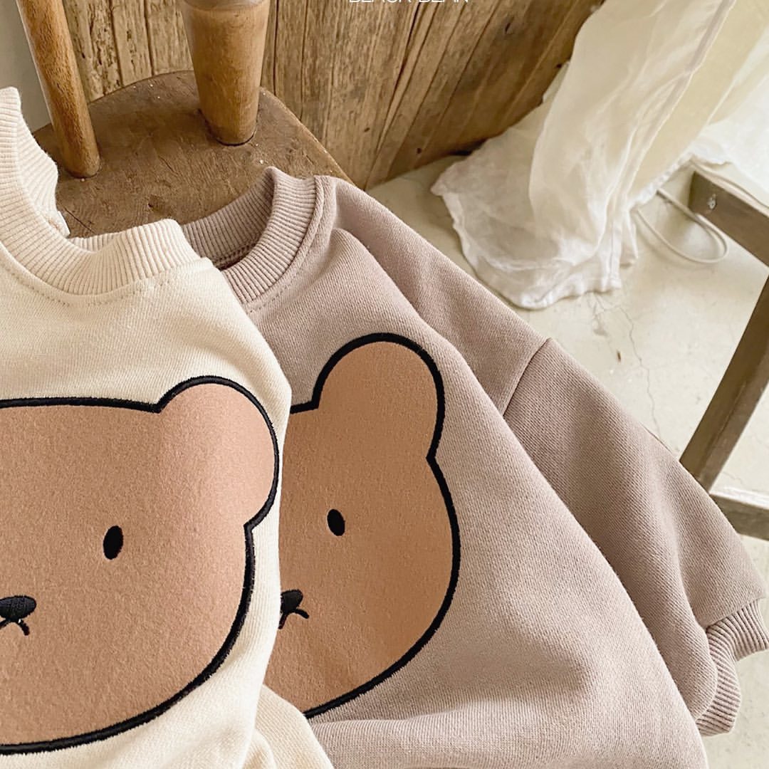 Cute Bear Sweatshirt and Pants Set