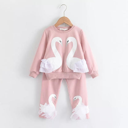 Flamingo and Sweatshirt Pants Set