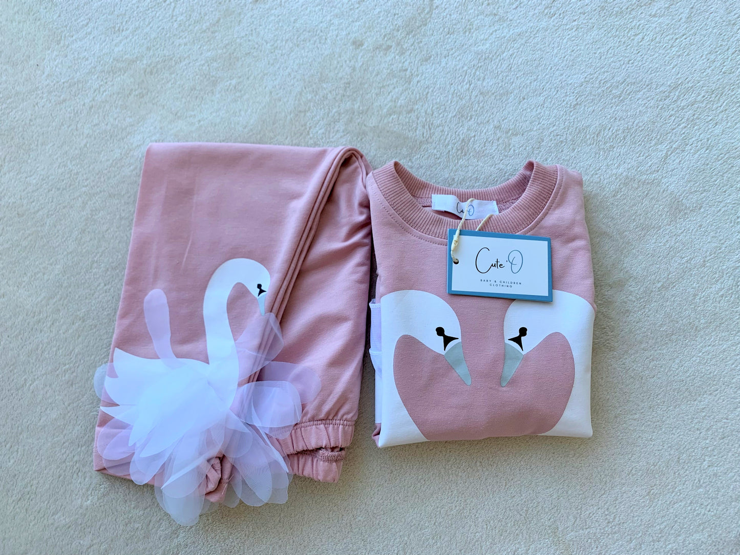 Flamingo and Sweatshirt Pants Set